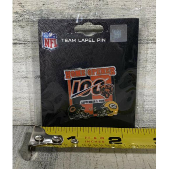 Green Bay Packers Chicago Bears September 5, 2019 Home Opener Game Day Pin NEW - Picture 3 of 3